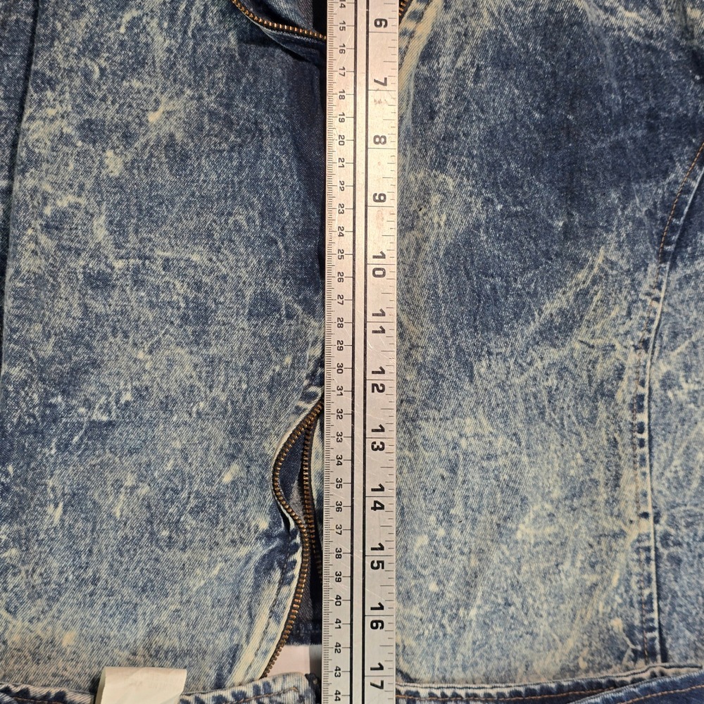 Champagne West Vintage 80s Acid Wash Denim Jacket and Skirt Set Blue Size 9/10 - Picture 10 of 15